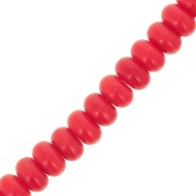 8x5mm Round beads - Heishi glass - Red x40cm
