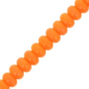 8x5mm Round beads - Heishi glass - Orange x40cm