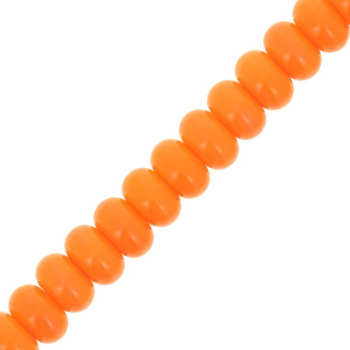 8x5mm Round beads - Heishi glass - Orange x40cm