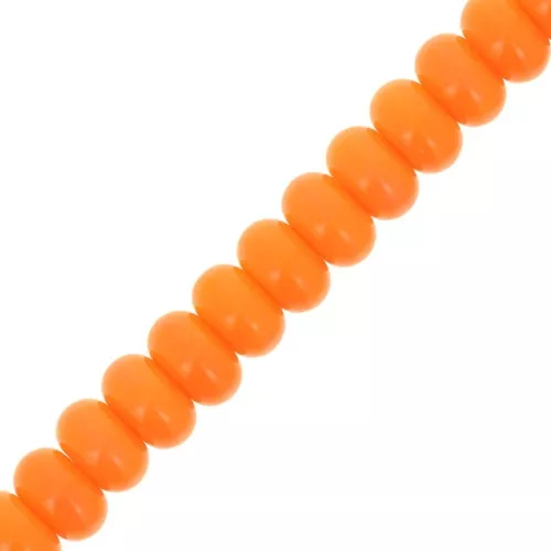 8x5mm Round beads - Heishi glass - Orange x40cm