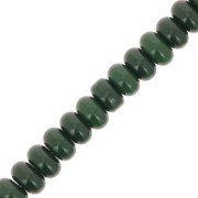 8x5mm Round beads - Heishi glass - Dark Green x40cm