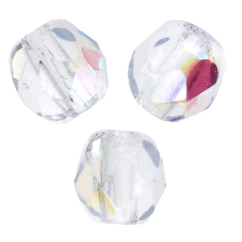 Fire Polished faceted round beads 3mm Light Sapphire AB x50