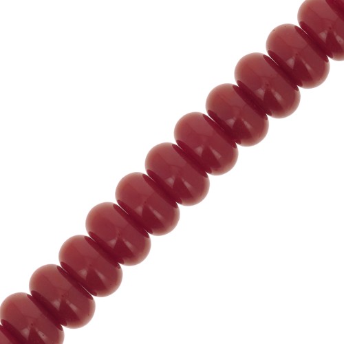 8x5mm Round beads - Heishi glass - Burgundy x40cm
