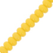 8x5mm Round beads - Heishi glass - Dark Yellow x40cm|raw }}