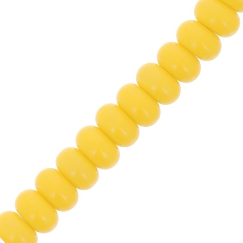 8x5mm Round beads - Heishi glass - Dark Yellow x40cm