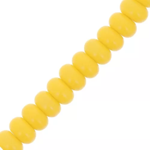 8x5mm Round beads - Heishi glass - Dark Yellow x40cm