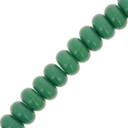 8x5mm Round beads - Heishi glass - Fir Green x39cm|raw }}