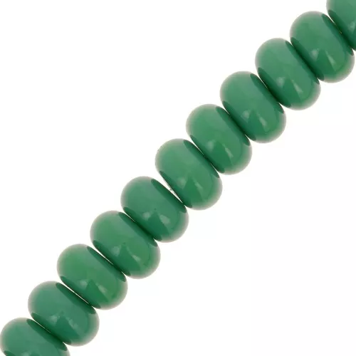 8x5mm Round beads - Heishi glass - Fir Green x39cm