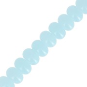 8x5mm Round beads - Heishi glass - Light blue x40cm