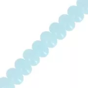 8x5mm Round beads - Heishi glass - Light blue x40cm