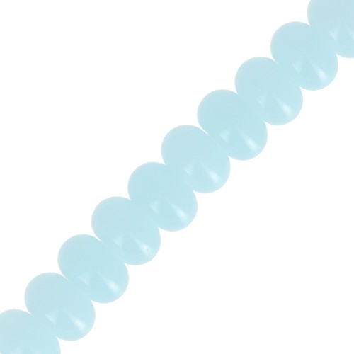 8x5mm Round beads - Heishi glass - Light blue x40cm