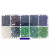 4x3mm Round faceted beads assortment - round flattened - Multi Dark x1000