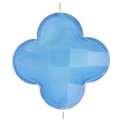 12mm Glass faceted Clover bead - Blue x1|raw }}