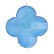Blue - 12mm Glass faceted Clover bead - Blue x1 12mm Glass faceted Clover bead - Blue x1