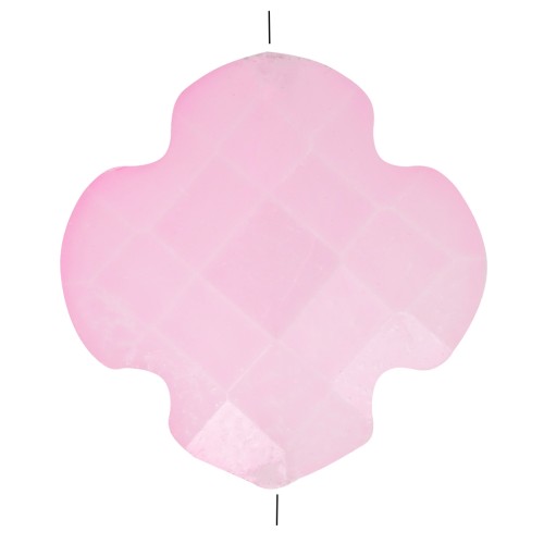 12mm Glass faceted Clover bead - Light Pink x1