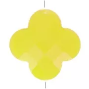 Yellow - 12mm Glass faceted Clover bead - Yellow x1 12mm Glass faceted Clover bead - Yellow x1