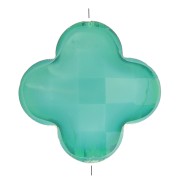 12mm Glass faceted Clover bead - Pigeon Blue x1