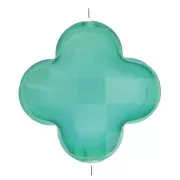 Duck green - 12mm Glass faceted Clover bead - Pigeon Blue x1 12mm Glass faceted Clover bead - Pigeon Blue x1