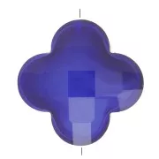 12mm Glass faceted Clover bead - Dark Blue x1