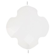 11.5 mm faceted clover bead in glass - White x1