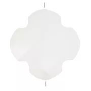 Perle trèfle facetté 12 mm en verre - Blanc x1