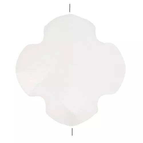 11.5 mm faceted clover bead in glass - White x1