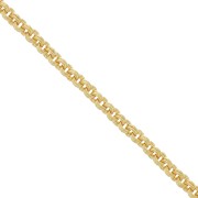 Double ring cable mesh chain 3 mm - Doré à l'or fin x1m