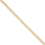 5mm Cable double-ring chain - Gold-plated x1m