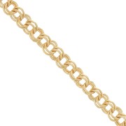 5mm Cable double-ring chain - Gold-plated x1m