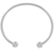 170mm Bracelet with 2 balls - Antique fine silver plating x1
