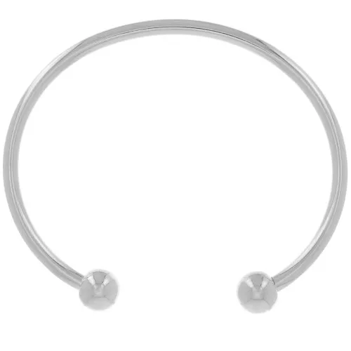 170mm Bracelet with 2 balls - Antique fine silver plating x1