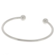 170mm Bracelet with 2 balls - Antique fine silver plating x1