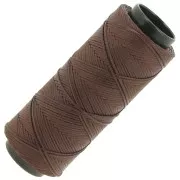 1mm Flat waxed polyester yarn - Slam Cord for micro macramé - Cocoa x100m