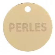 10mm round charms to be Customised with logo or brand - Gold filled x100