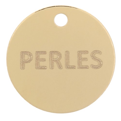 10mm round charms to be Customised with logo or brand - Gold filled x100