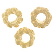4mm Flower shape roundels - Fine Gold plated x10|raw }}