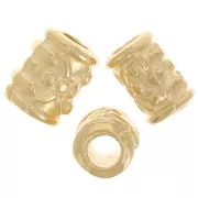 7x5mm Beads worked tubes - Fine Gold plated x5