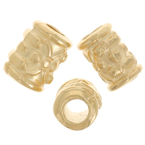 7x5mm Beads worked tubes - Fine Gold plated x5