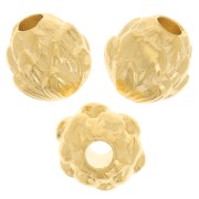 8mm Round bead flower pattern - Fine Gold plated x1|raw }}