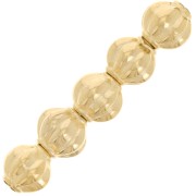 8mm Flower effect round beads - Fine Gold plated x4