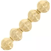 8mm Flower effect round beads - Fine Gold plated x4