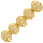 7.5mm Flattened round flower effect beads - Fine Gold-plated x4