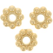 7mm Flower spacer beads - Fine gold plated x10|raw }}