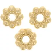 7mm Flower spacer beads - Fine gold plated x10