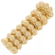 7mm Flower spacer beads - Fine gold plated x10