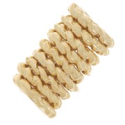 5mm Rope effect rondelle spacer beads - Fine Gold plated x10
