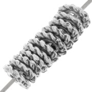 5mm Rope effect rondelle spacer beads - Antique silver tone x10