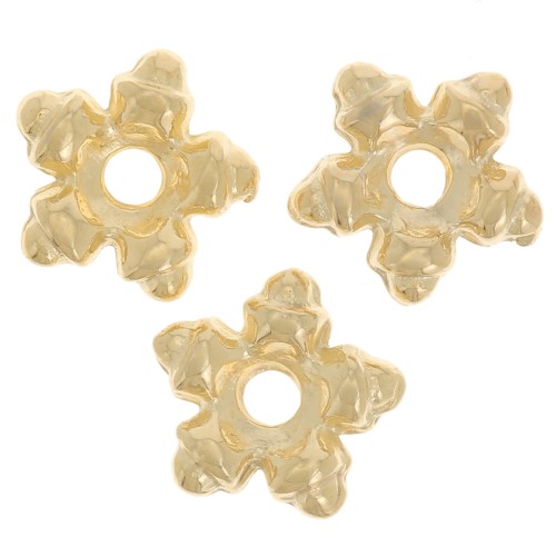 7mm star Round spacer beads - Fine Gold Plated x10
