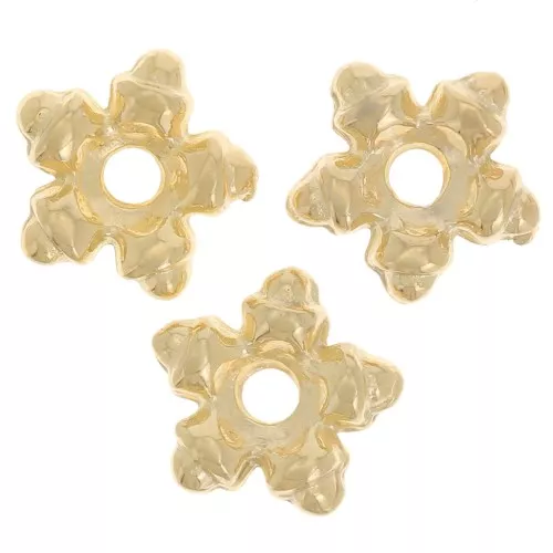 7mm star Round spacer beads - Fine Gold Plated x10