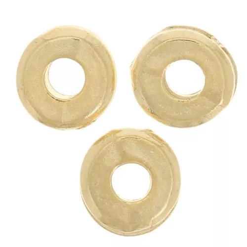 5mm Smooth rondelle beads - Fine Gold Plated x10